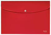 Leitz Recycle Polypropylene Document Wallet With Push Button Closure Red 46780025